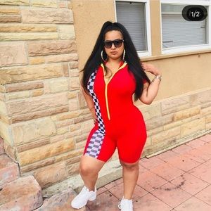 Plus Size Motorsport Jumpsuit